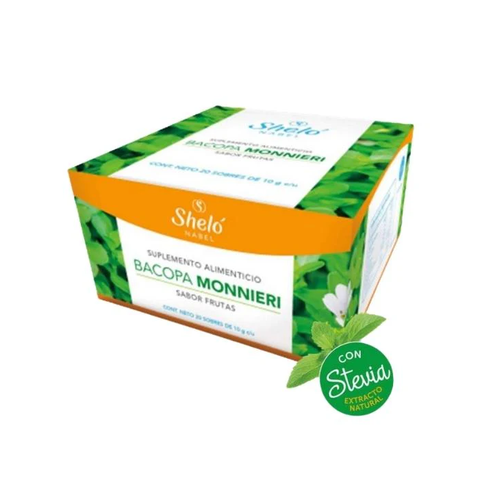 Bacopa Monnieri 20 Sachets of 0.35 oz each. Net WT. 7 oz/ 20 sobres de 10g c/u. Cont Net. 200g
